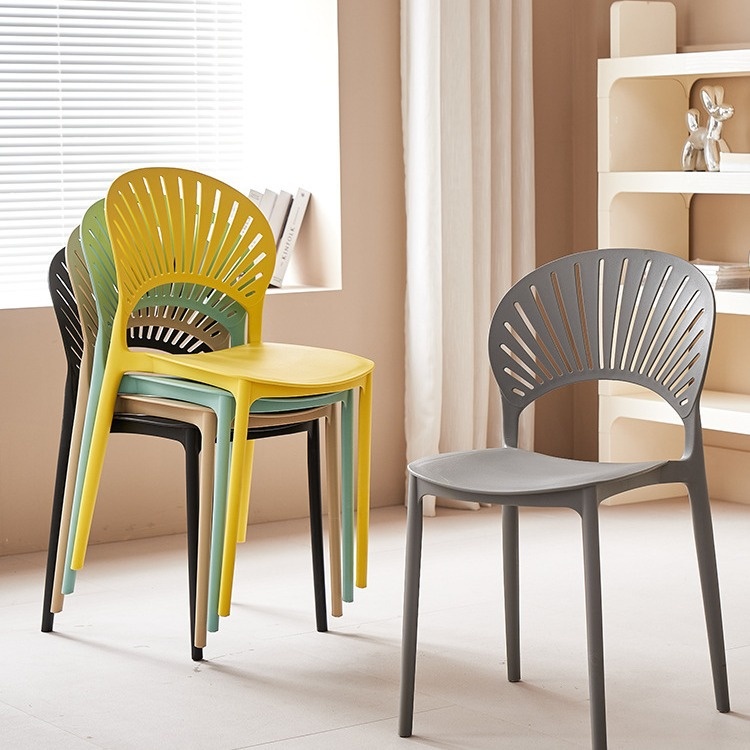 北欧餐椅家用塑料椅子现代简约凳子靠背户外办公休闲洽谈书桌椅