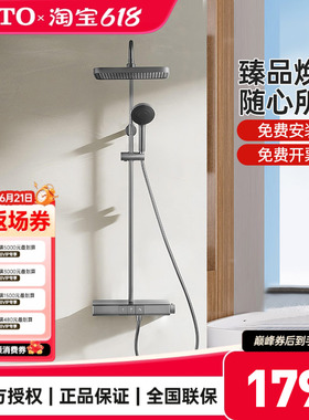 [政府补贴]TOTO恒温花洒枪灰色置物钢琴键淋浴套装TBW12400(05-E)