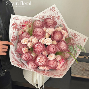 午后红茶鲜花束包装纸网红印花艺术纸手工材料花艺店diy资材材料