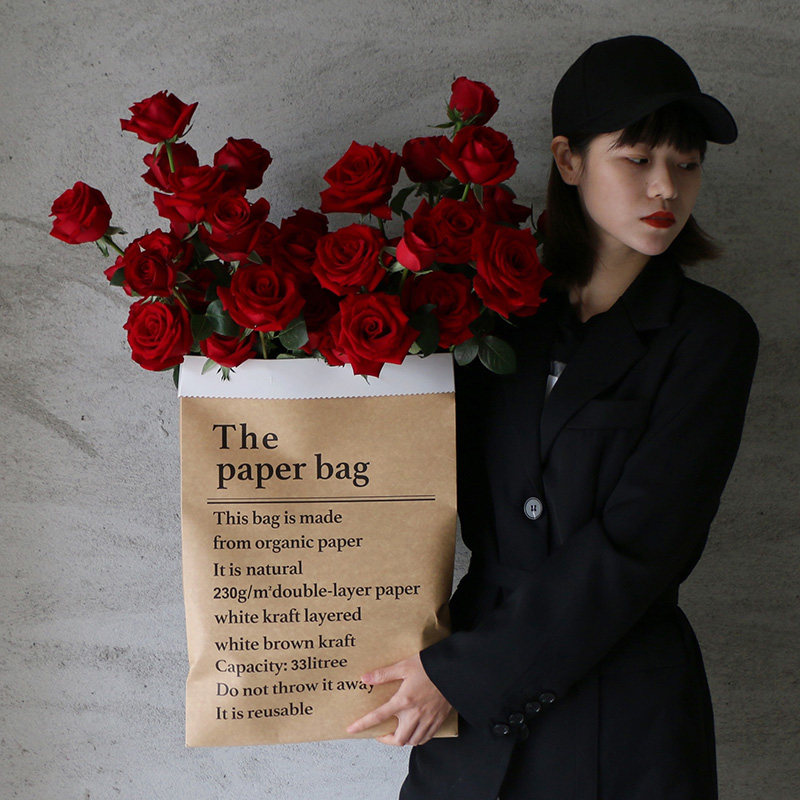 花束抱抱袋复古牛皮纸干花鲜花插花袋花盒网红手提袋花店花艺材料,鲜花速递/花卉仿真/绿植园艺,花艺包装纸,淘宝优惠券,粉丝福利购,淘宝优惠卷