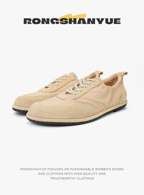 复古极简德训鞋2025新品系带运动休闲平底单鞋女B1330