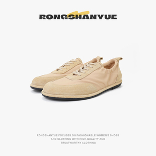 复古极简德训鞋2025新品系带运动休闲平底单鞋女B1330