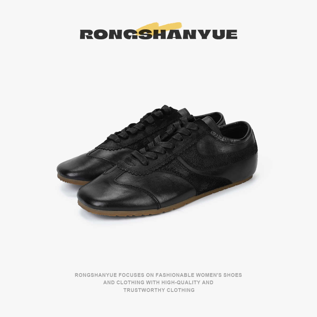 经典马皮德训鞋2025新款时尚百搭厚底休闲鞋女B1143