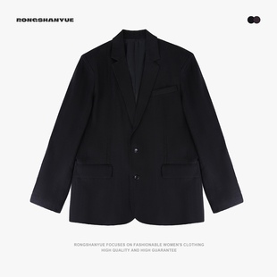 Rongshanyue复古设计感西装 外套休闲小众西服女士简约上衣A1441