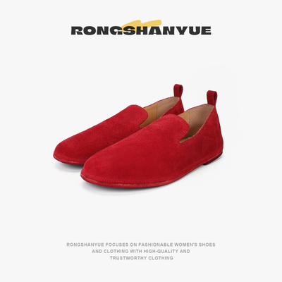 懒人一脚蹬女巫鞋2025平底豆豆鞋渔夫鞋女单鞋B1294