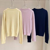 25142 2026年新款 麻花享利领针织衫