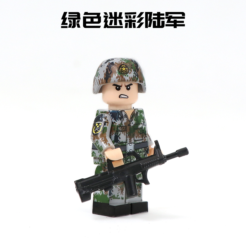 军事特种兵人仔陆军模型积木
