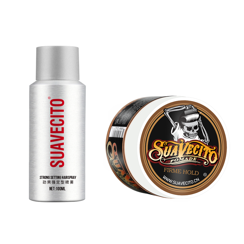 Suavecito骷髅头发油发蜡发胶套装男士定型喷雾清香持久干胶发泥