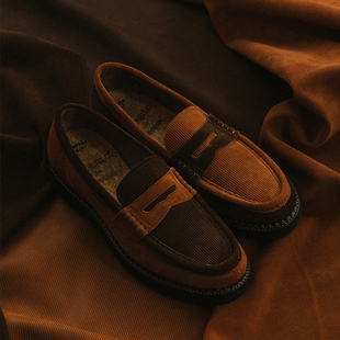 SteppyX SHOESILO别注款 LOUIS「Fallen Leaves」拼色麂皮乐福鞋