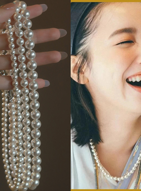 施家珍珠项链女轻奢小众高级感颈链925银元宝扣韩式百搭fever同款