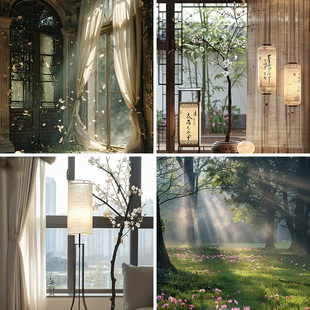 中式暖色灯光直播背景布3d立体背景布直播间背景墙网红抖音快24新款室内直播间立体拍照背景墙布直播背景图