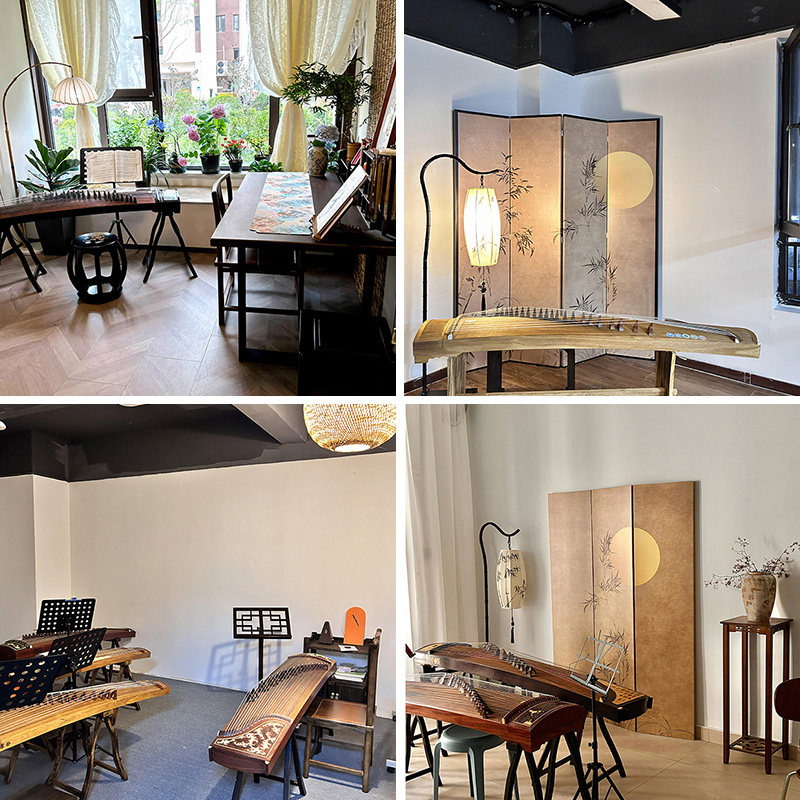 古筝房间布置乐器直播背景布3d立体背景墙古风网红主播抖音快手场景