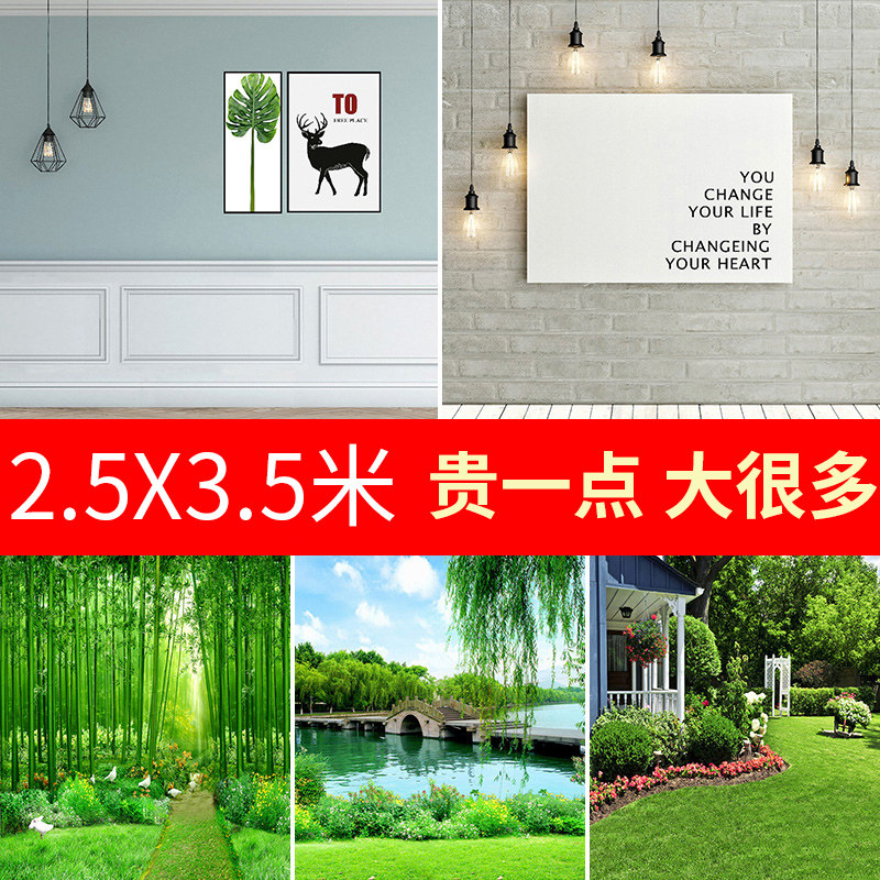 直播背景布3d立体网红花大海边帘