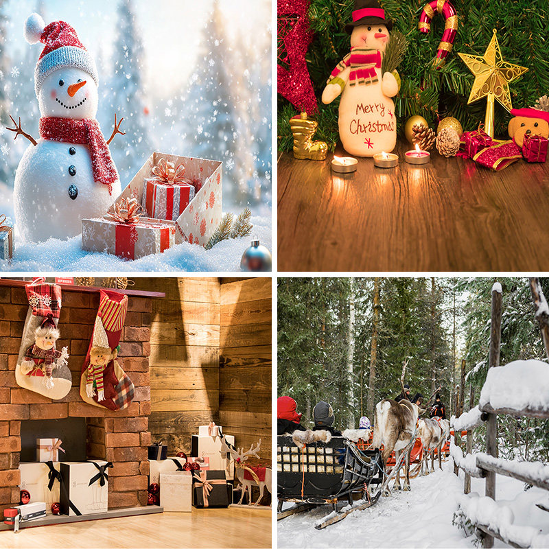 圣诞节日直播背景布3d立体背景墙可定制加厚主题装饰挂布挂毯北欧壁