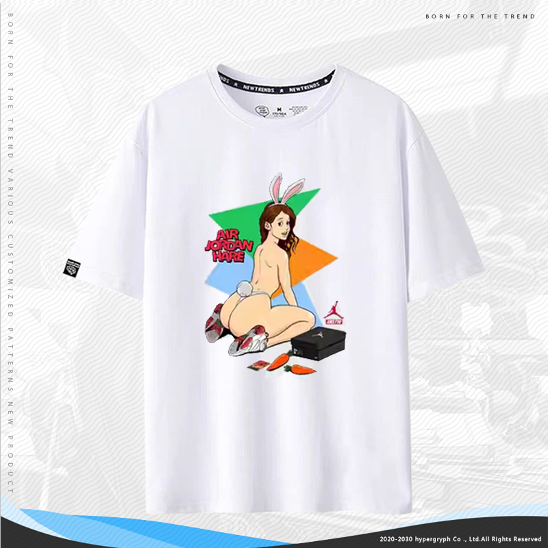 2024款兔八哥女郎联名aj球鞋美式穿搭卡通印花周边短袖T恤tee