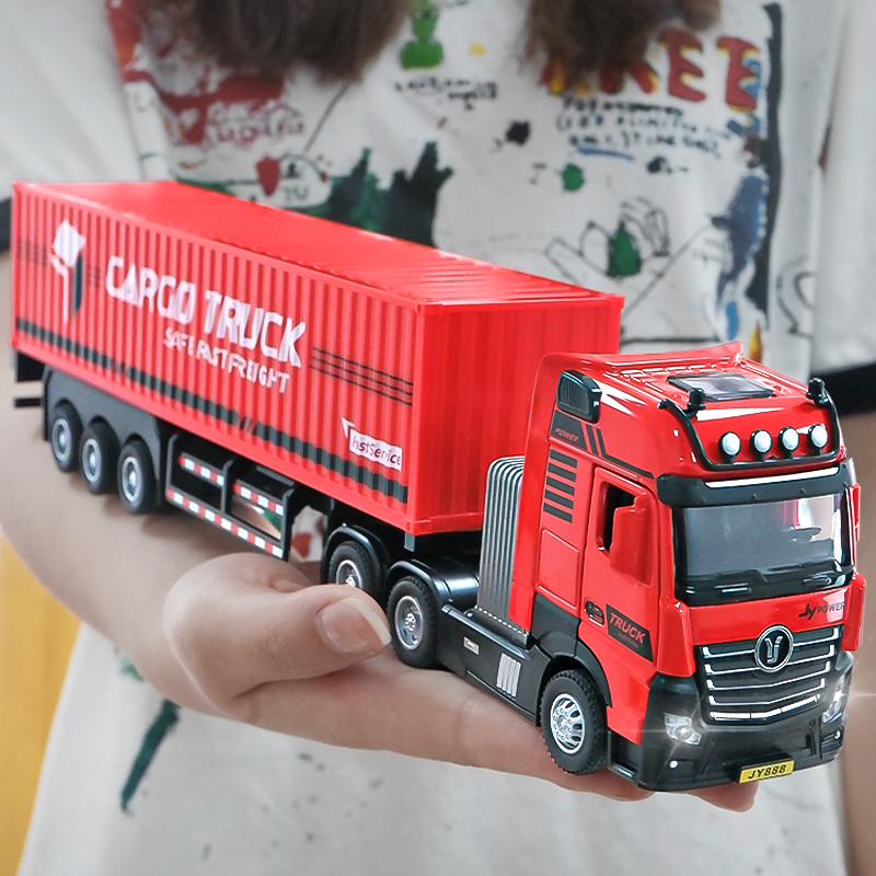 【加长版】合金货柜车玩具车