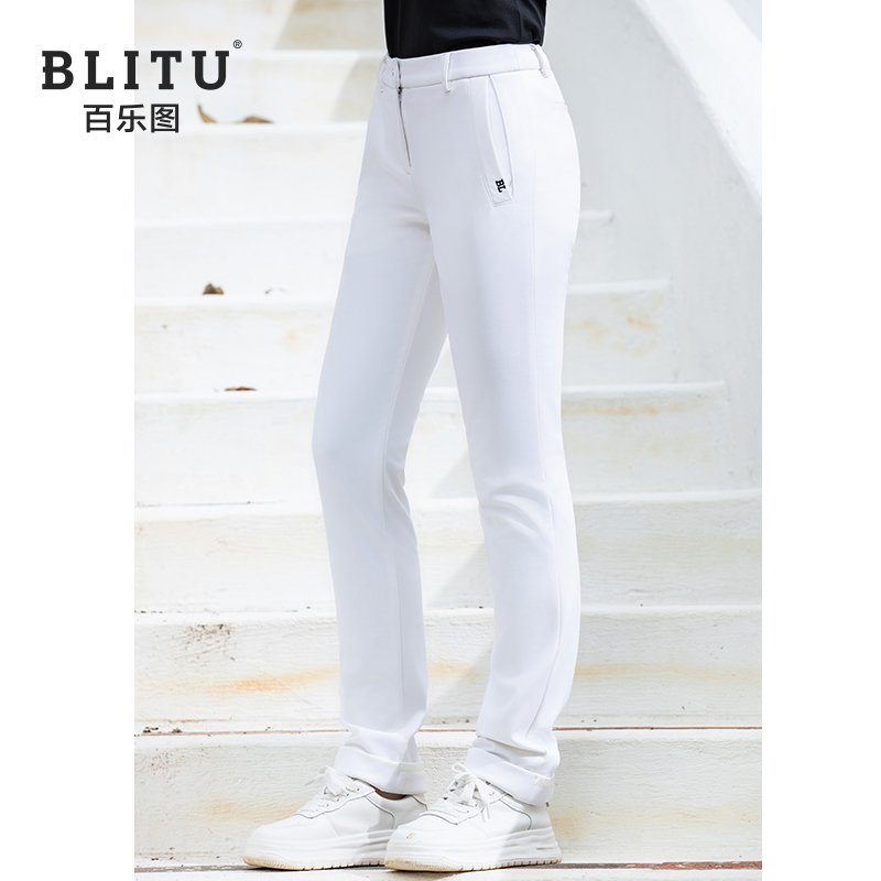 高尔夫裤子女加绒显瘦保暖