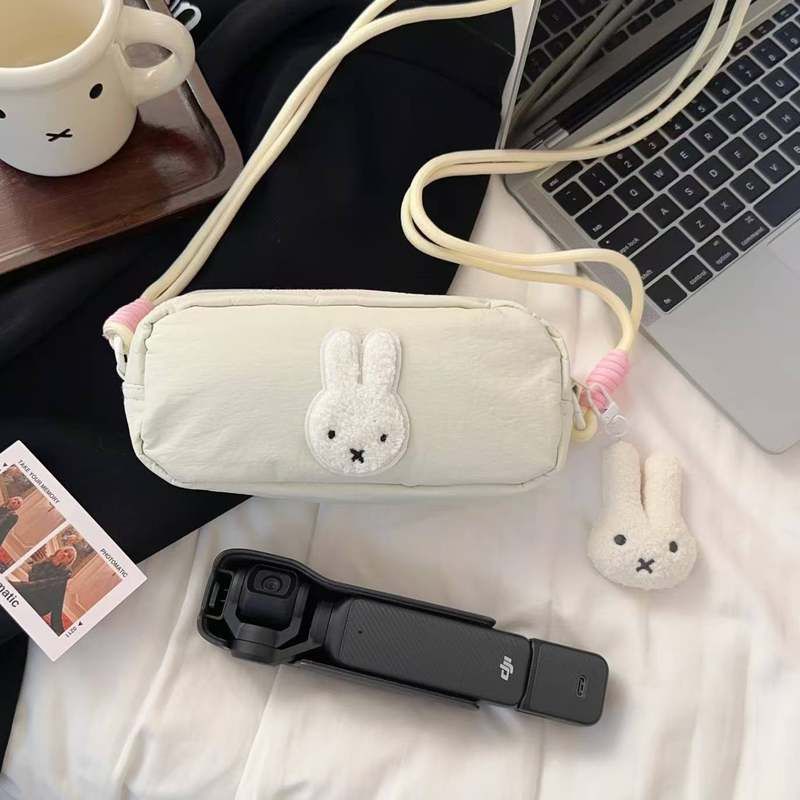奶白兔子大疆pocket3相机收纳包可斜挎运动相机保护套便携收纳袋