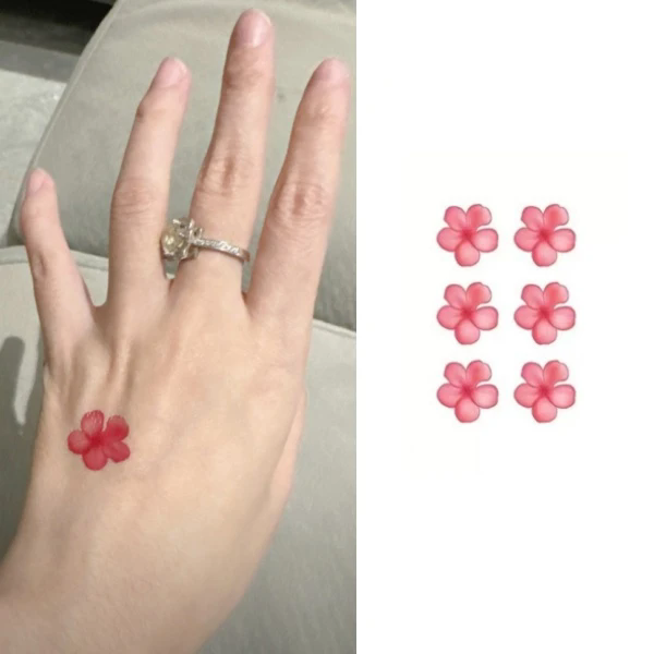 高颜值唯美桃花纹身贴手腕防水女持久纯欲仿真小清新不反光可水洗