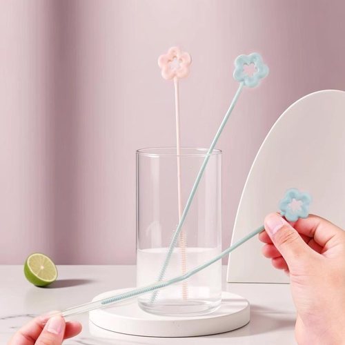 花朵吸管刷子清洁刷专用小刷子缝隙水杯管子可弯加长神器硅胶洗杯