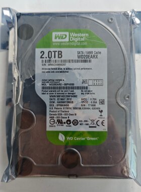 二手 西数 2TB WD20EZRX WD20EARX 3.5 SATA绿盘 监控台式机硬盘
