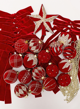 圣诞球手工diy圣诞树挂饰吊球场景圣诞节装饰氛围布置小挂件摆件