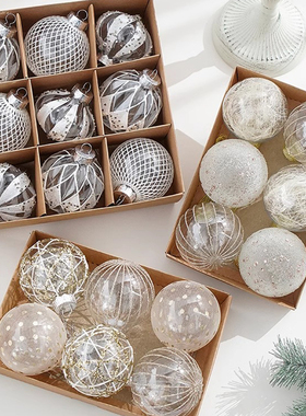 圣诞装饰场景布置树挂件节日用品装扮圣诞装扮球形配件小道具摆件