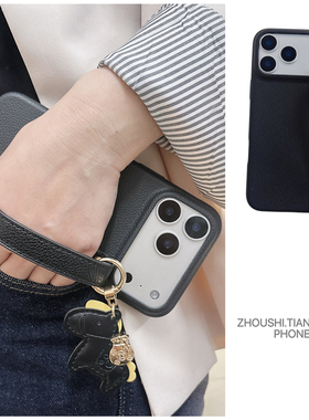 高级感黑色皮纹小马新年款腕带适用opporeno15手机壳14/13/12/10/11pro新款女findx9/x8 pro软A2/A3/A5保护套