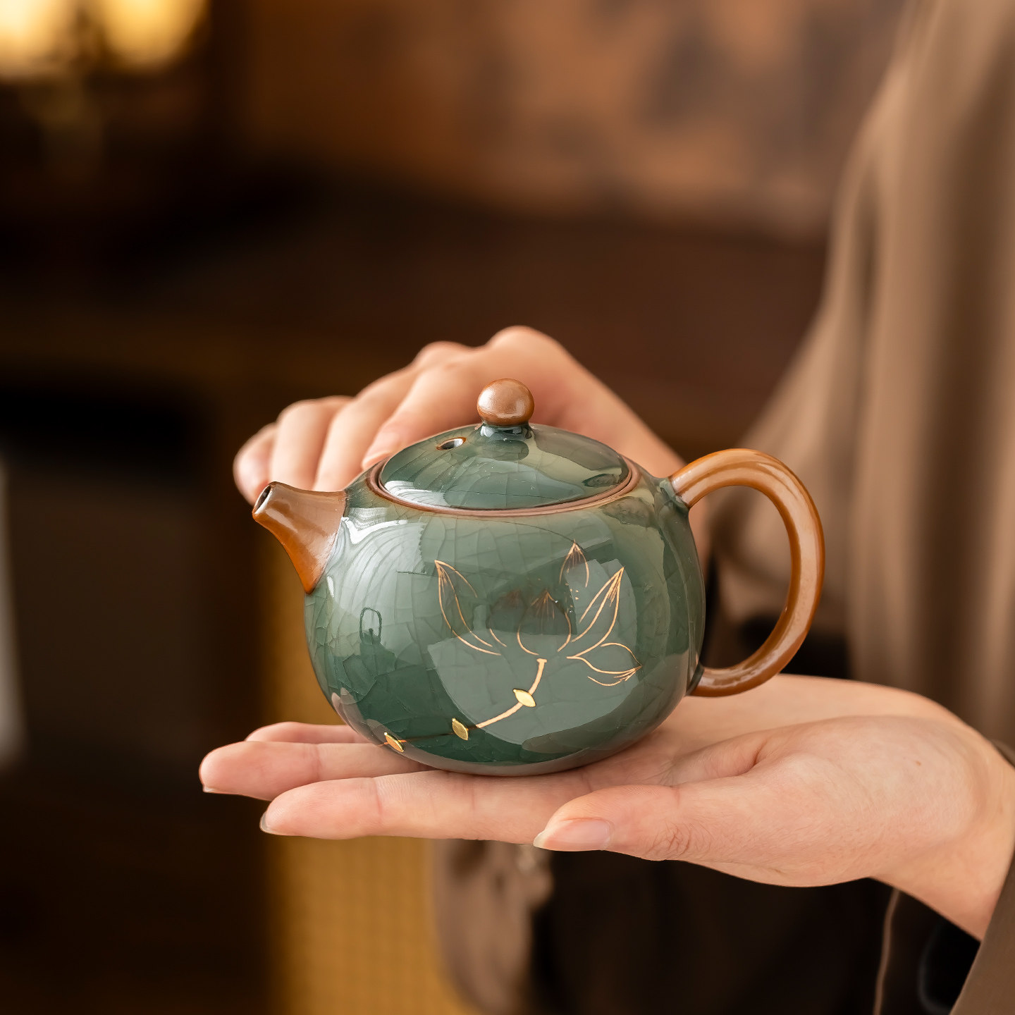 哥窑锯钉陶瓷茶壶一人饮2026新款高档家用功夫茶具泡茶专用西施壶
