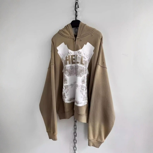 420g印花水洗喷染做旧拉链帽衫 Without Official System Hell