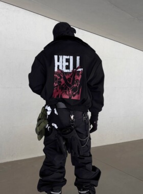 Without Me/ZOZOKILLA双面穿复古印花飞机夹克加绒加厚翻领外套