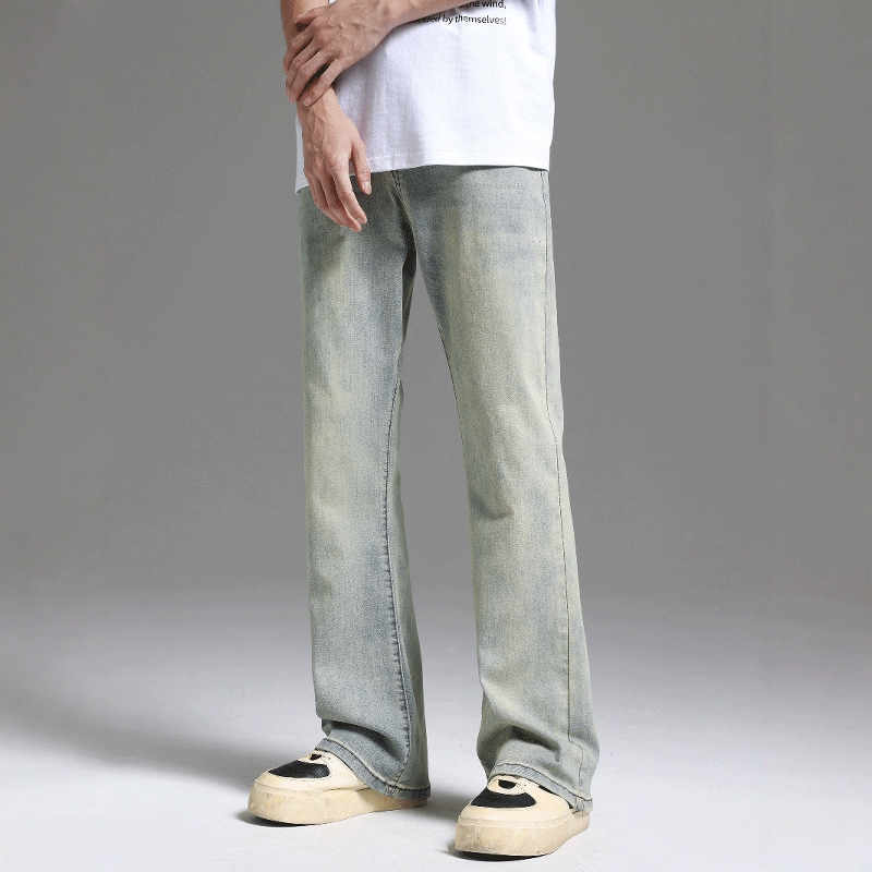 水洗做旧牛仔裤弹性百搭长裤