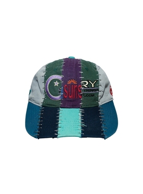 Without Me/灰色拼接结构大头vintage棒球帽小众金属朋克弯檐帽