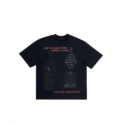 做旧复古朋克印花中性T恤短袖