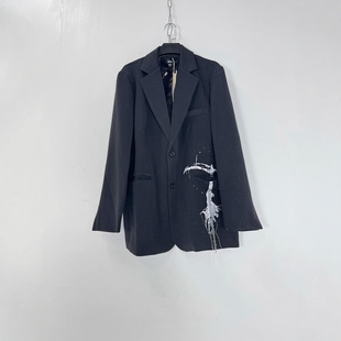 Without Me/ SMILEANDSAD 小众手工镰刀链条手爪设计宽松廓形西装