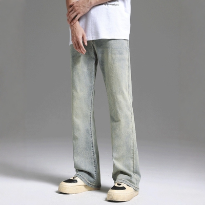 水洗微喇牛仔裤弹力百搭长裤