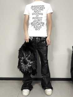 Without Me/Dp仿貉子图腾印花毛皮草毛绒包大容量个性双肩包街头