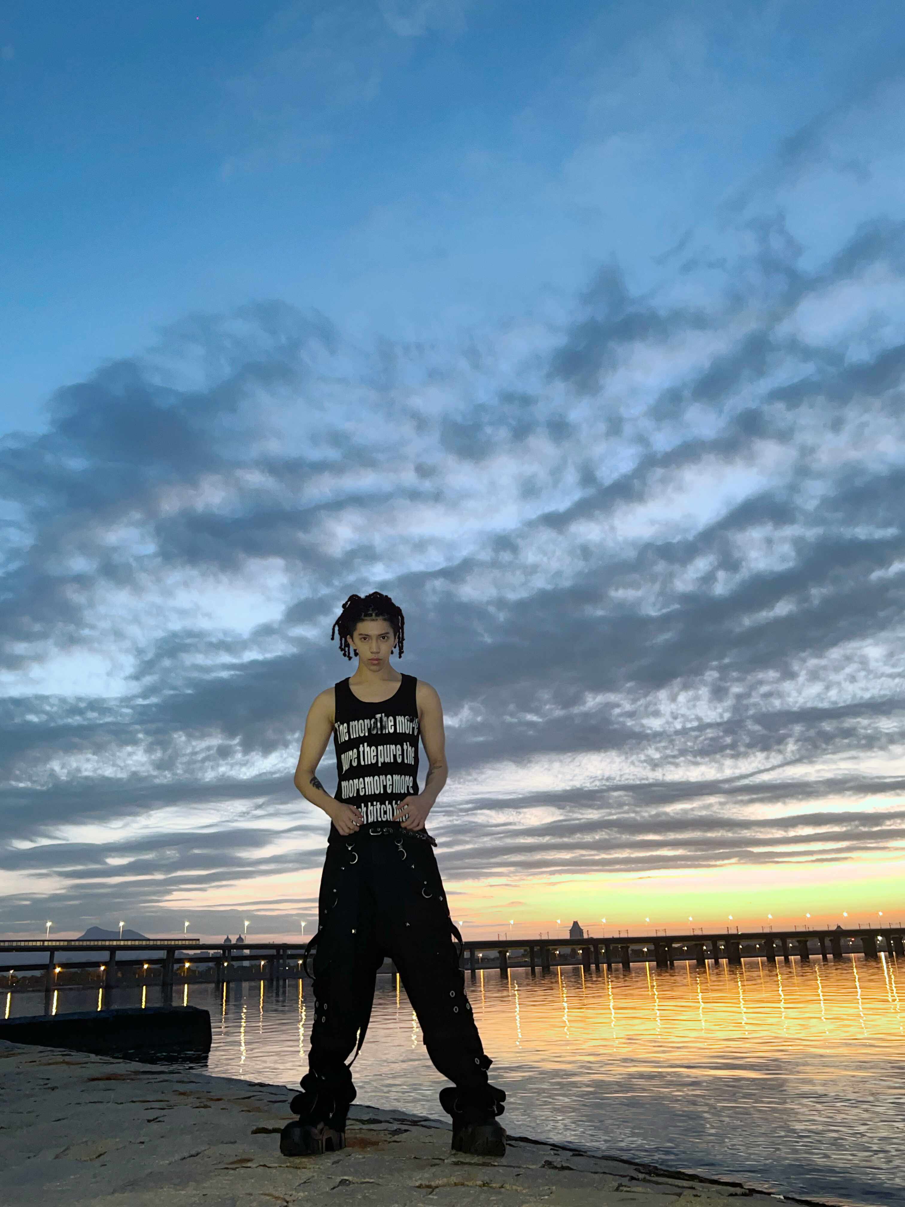 Without Me/VAMHRT纯爱陷阱 标语重磅粗螺纹男女健身内搭紧身背心