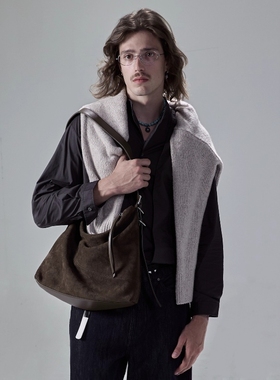 Without Me/Amalga mation绗缝系列麂皮绒拼接软皮通勤单肩斜挎包