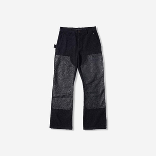 Without Me/NOMOREFIGHT 复古 双膝拼接 头层牛皮 001版型伐木裤