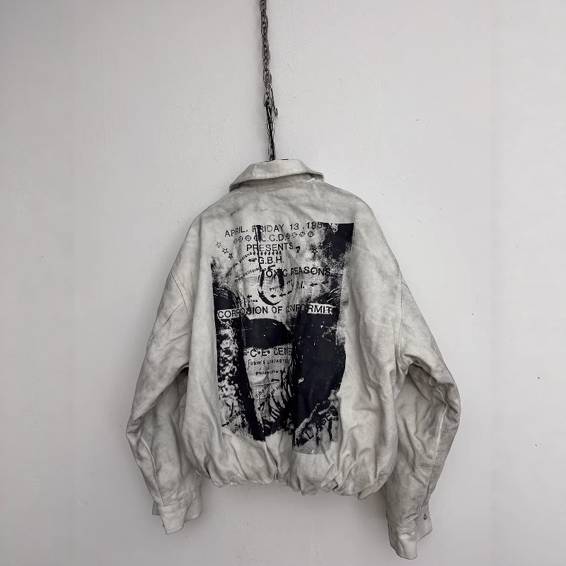 Without Me/SMILEANDSAD 手工GBH乐队日系复古水洗做旧磨破棉夹克,男装,夹克,淘宝优惠券,粉丝福利购,淘宝优惠卷