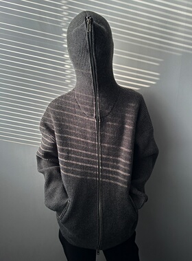 Without Me/SUNINWAVE安哥拉绒拉链连帽开衫针织衫外套cleanfit男