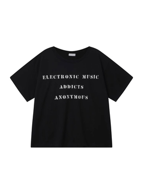 Without Me/ HAZAMA 电子音乐上瘾者互助会短袖男女同款水洗印花