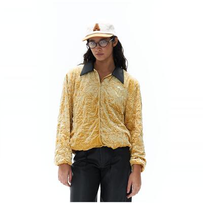 褶皱皮领教练夹克男女情侣复古