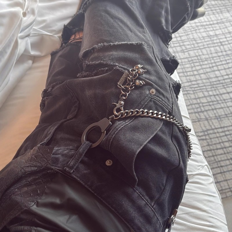 vintag先锋视觉系裤链挂件骷髅头