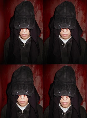 Without Me/SINGLEN Made in China烟熏黑蟒血牙 重工蜡染鸭舌帽