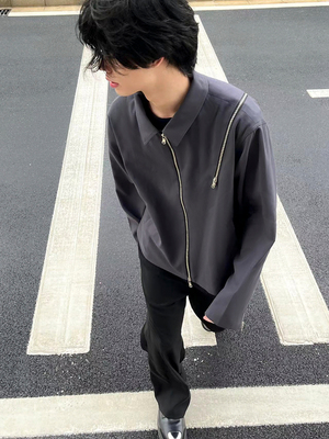 宽短休闲西装外套夹克