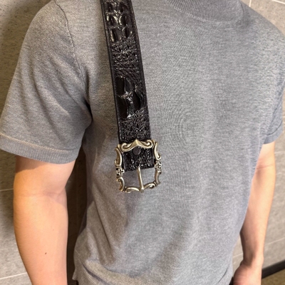 枪铜凯旋门雕花十字扣架皮带腰带