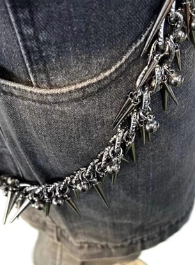 Without Me/ KLICKCLAK 暗黑复古黑色金属铆钉尖刺裤链