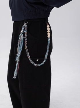 WithoutMe/Amalgamation尼泊尔手工羊毛粘撞色木质散珠串编绳裤链